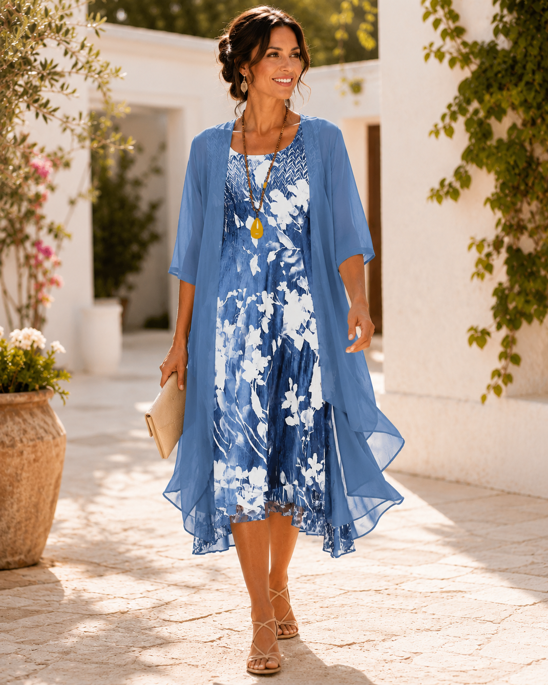 Helena | Elegant Layered Print Dress