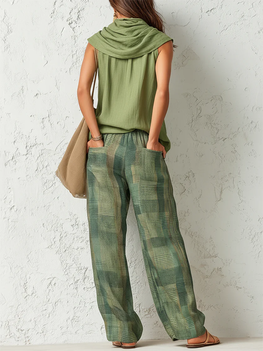 Demeria | Breezy Scarf Neck Two Piece Set