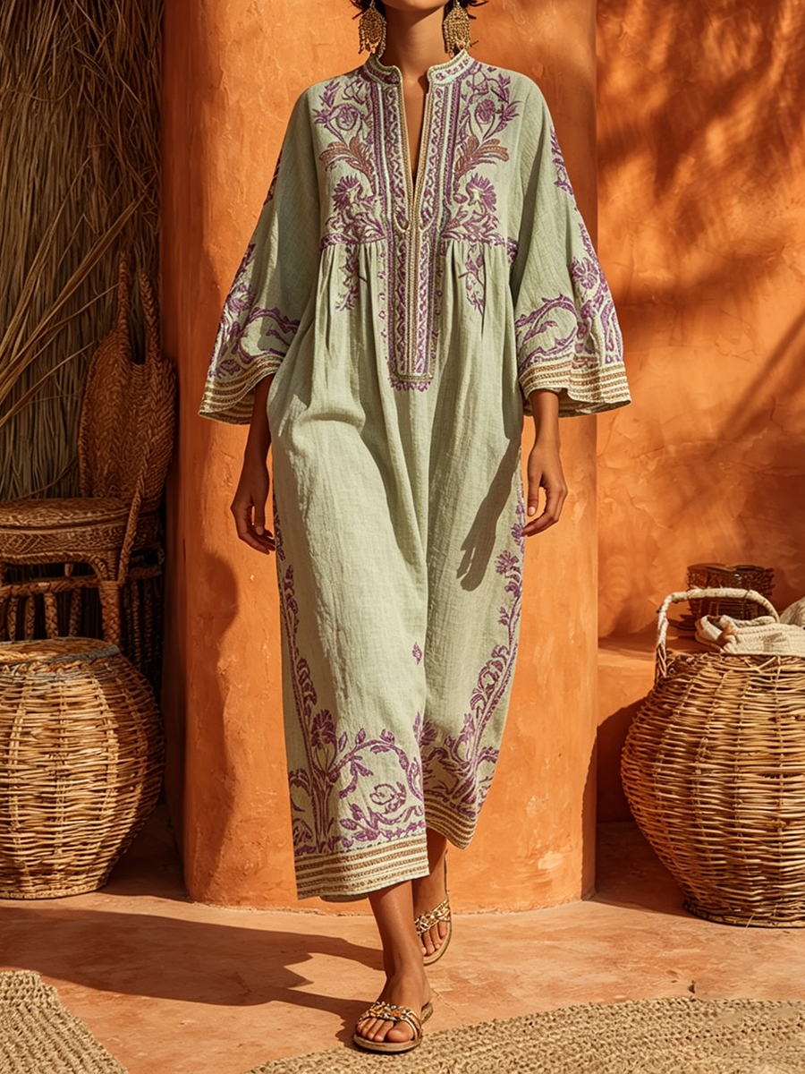 Virelia | Ethnic Embroidery Relaxed Dress
