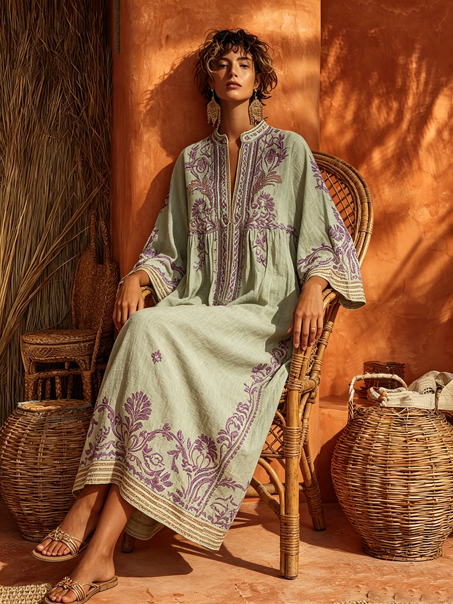 Virelia | Ethnic Embroidery Relaxed Dress