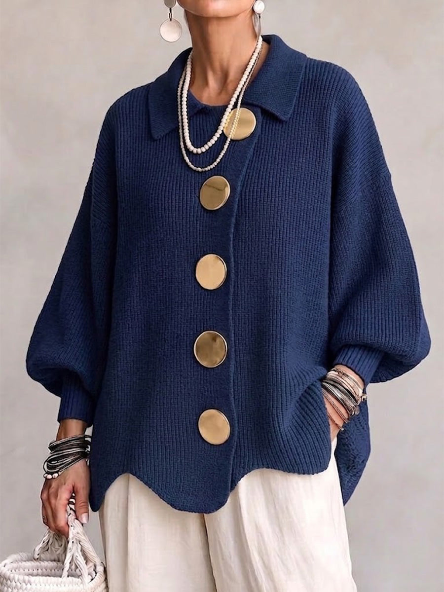 Caledria | Relaxed Batwing Button Cardigan
