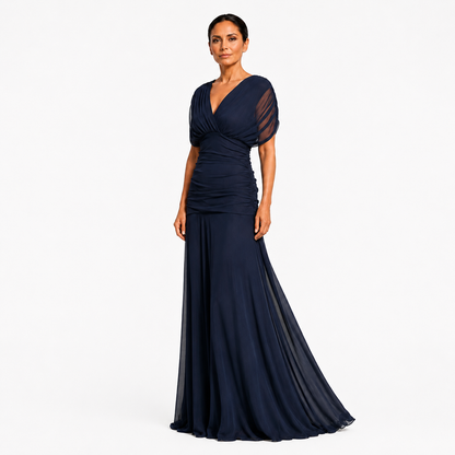 Genevra | Elegant Draped Maxi Dress