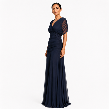 Genevra | Elegant Draped Maxi Dress