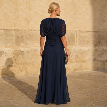 Genevra | Elegant Draped Maxi Dress