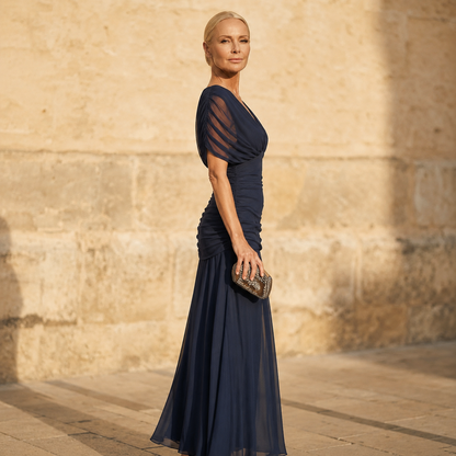 Genevra | Elegant Draped Maxi Dress