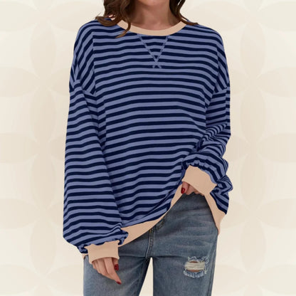 Veloria | Long Sleeve Casual Stripe Pullover