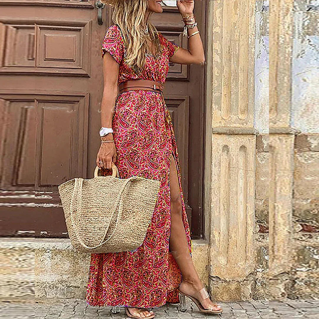 Vionette | Flowing V Neck Occasion Dress