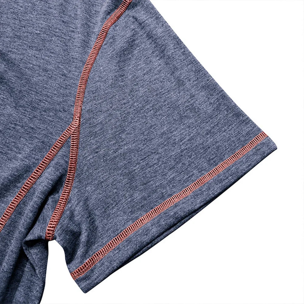 Corin | Athletic Button Neck T Shirt
