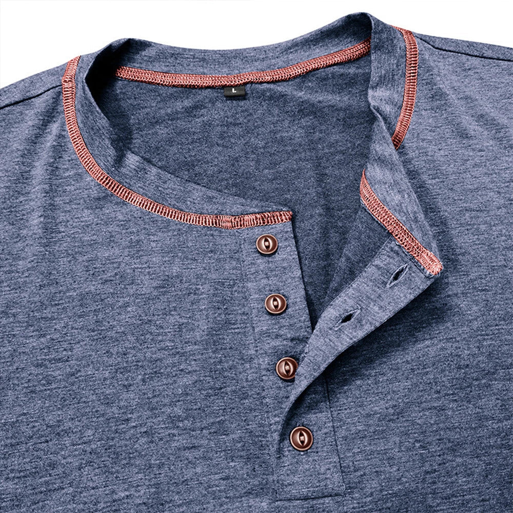 Corin | Athletic Button Neck T Shirt