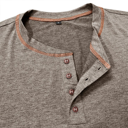 Corin | Athletic Button Neck T Shirt