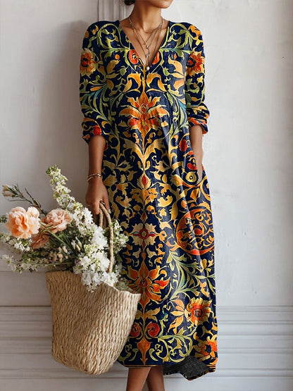 Solmelle | Vintage Floral Maxi Dress