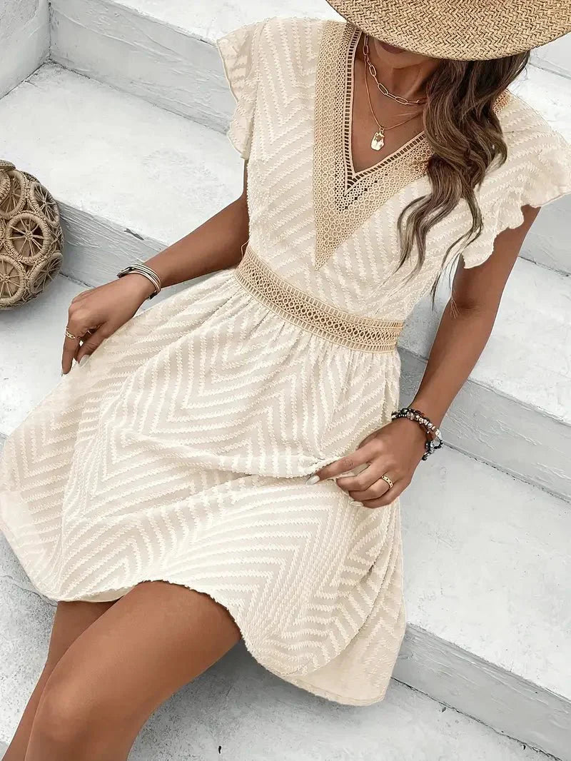 Althea | Boho Lace Waist Mini Dress