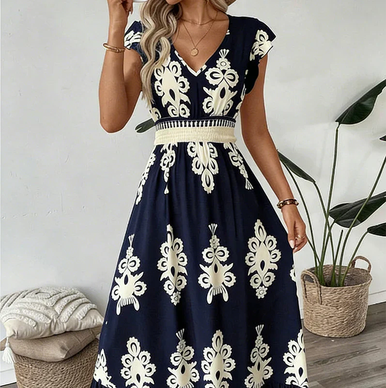 Anneliese | Elegant Patterned Occasion Dress
