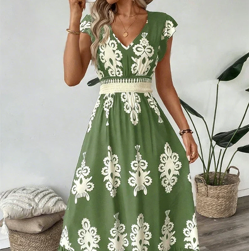 Anneliese | Elegant Patterned Occasion Dress