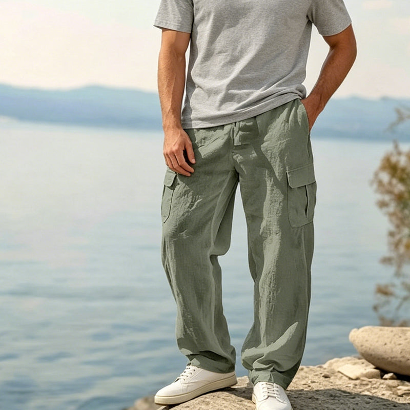 Grayson | Lightweight Drawstring Cargo Trousers