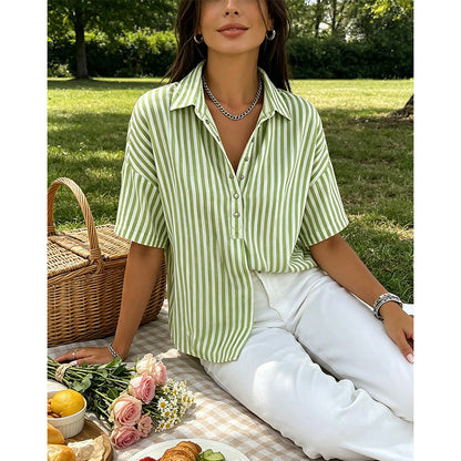 Aviana | Vertical Stripe Casual Blouse