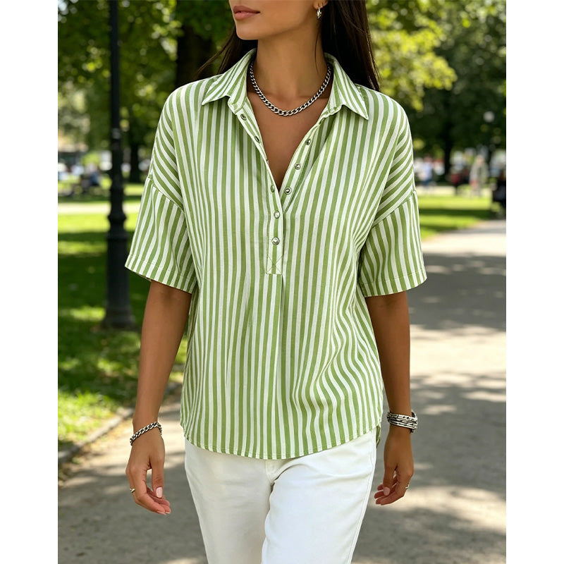 Aviana | Vertical Stripe Casual Blouse