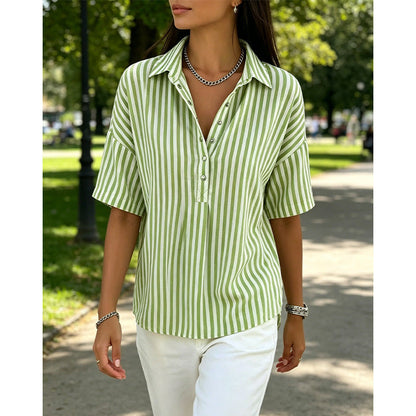 Aviana | Vertical Stripe Casual Blouse