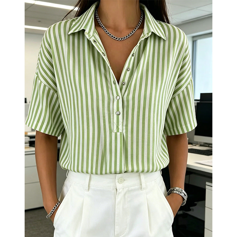 Aviana | Vertical Stripe Casual Blouse