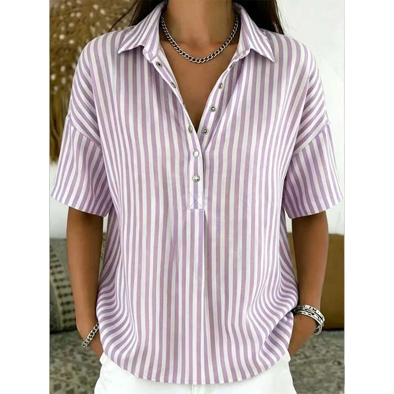 Aviana | Vertical Stripe Casual Blouse