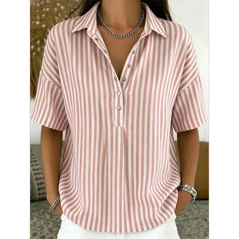 Aviana | Vertical Stripe Casual Blouse
