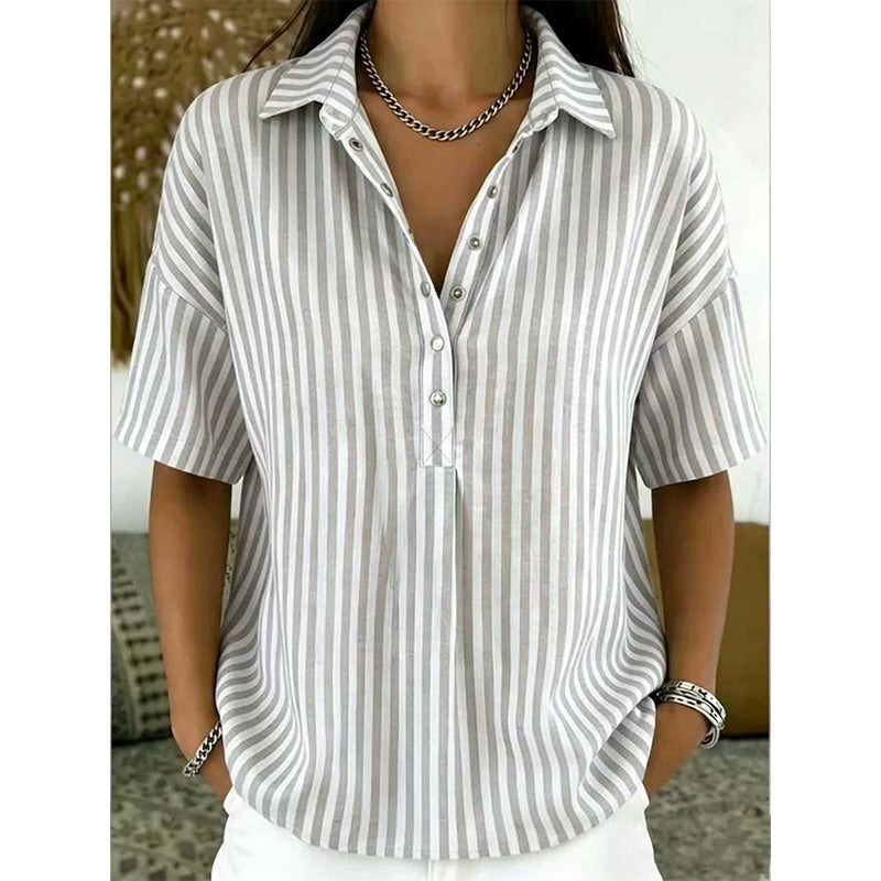 Aviana | Vertical Stripe Casual Blouse