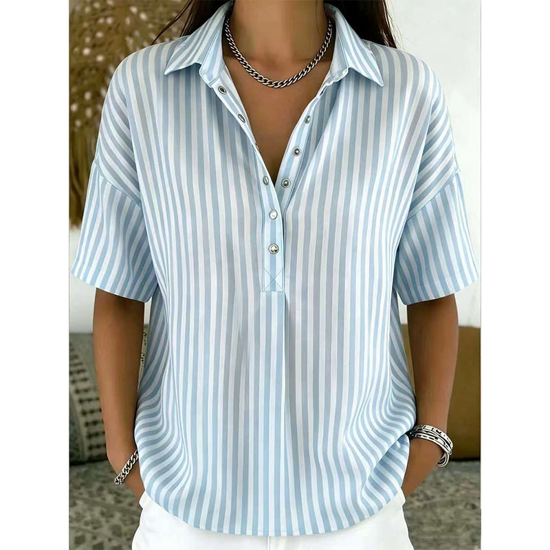 Aviana | Vertical Stripe Casual Blouse
