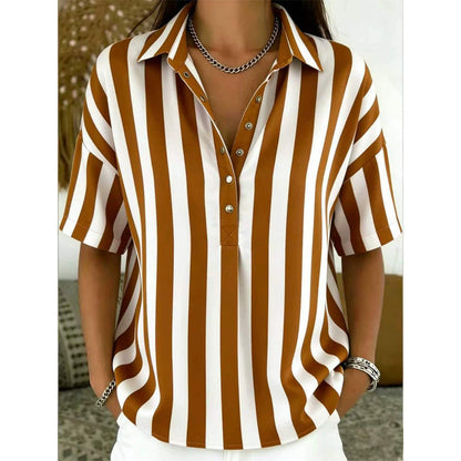 Aviana | Vertical Stripe Casual Blouse
