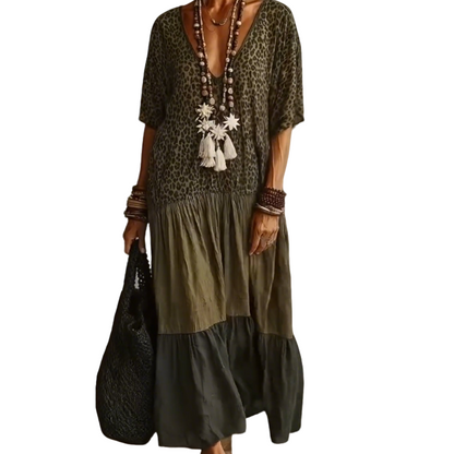 Mireya | Mixed Print Relaxed Maxi Dress
