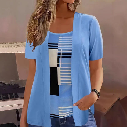 Galene | Modern Print Cardigan Top Set