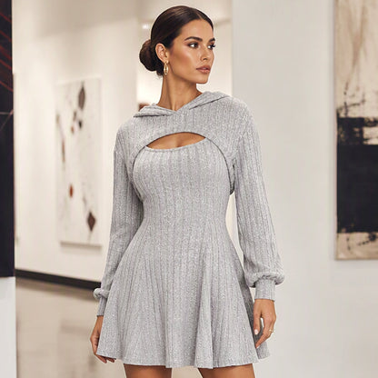 Rosamund | Feminine Cable Knit Mini Dress