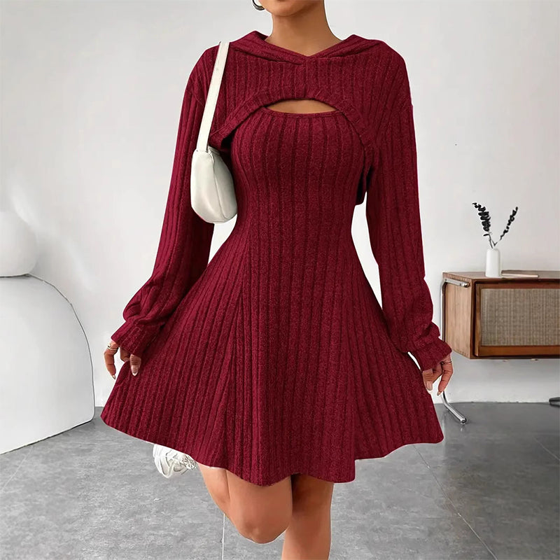Rosamund | Feminine Cable Knit Mini Dress