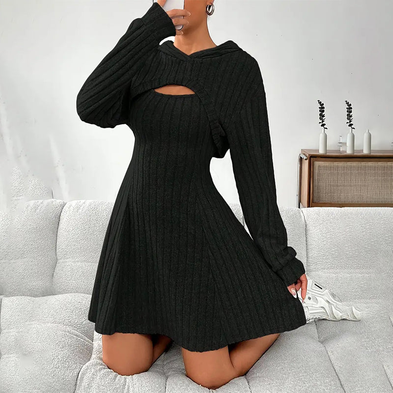 Rosamund | Feminine Cable Knit Mini Dress