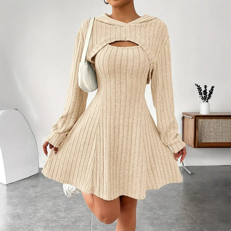 Rosamund | Feminine Cable Knit Mini Dress