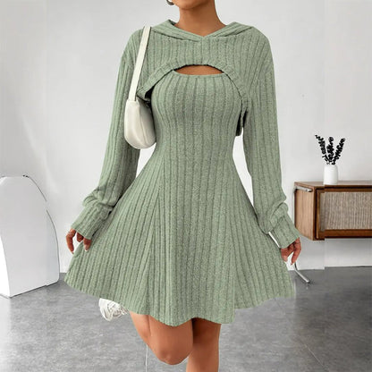 Rosamund | Feminine Cable Knit Mini Dress