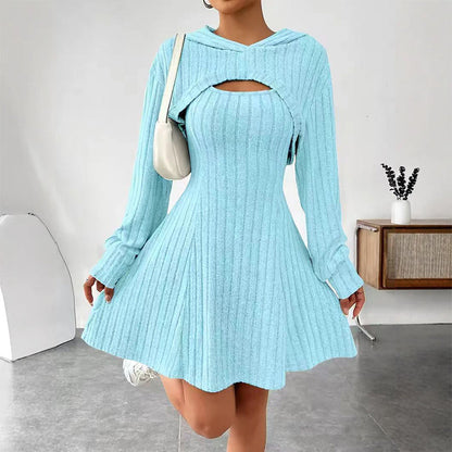 Rosamund | Feminine Cable Knit Mini Dress
