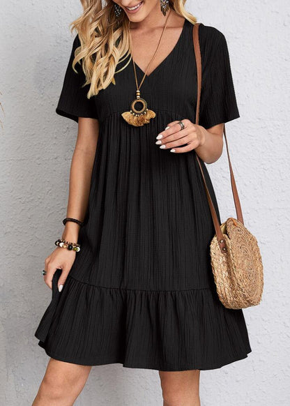 Ismerie | Soft Textured Ruffle Hem Dress
