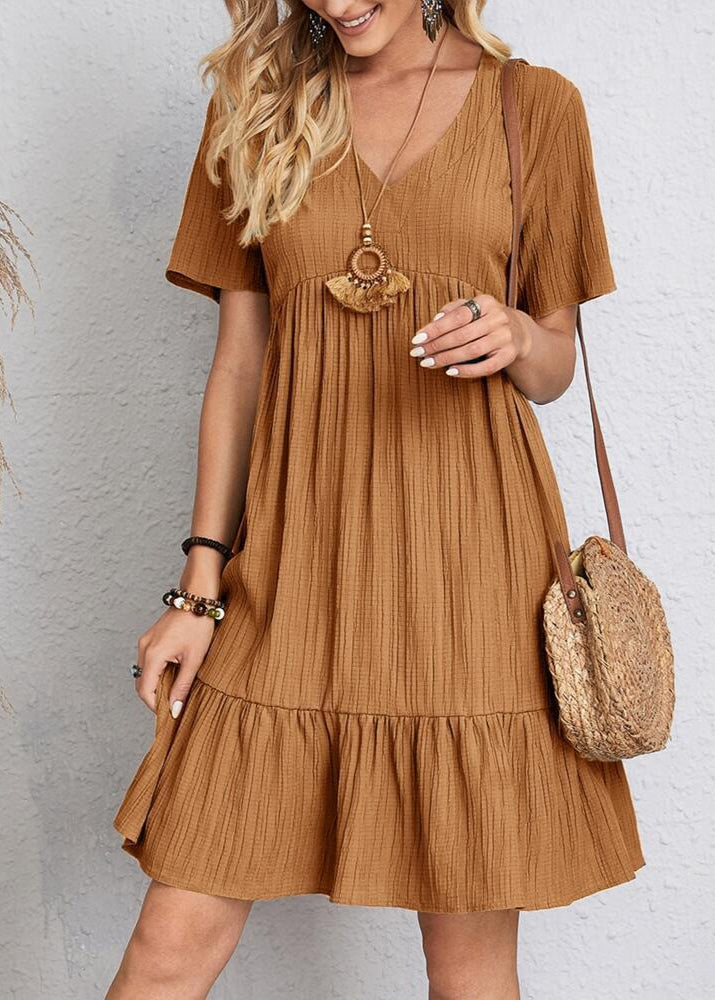 Ismerie | Soft Textured Ruffle Hem Dress