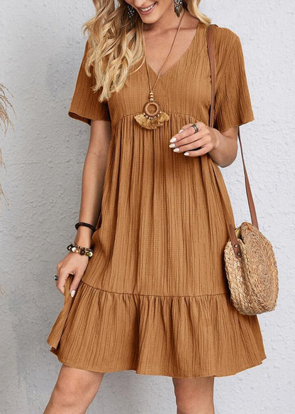 Ismerie | Soft Textured Ruffle Hem Dress