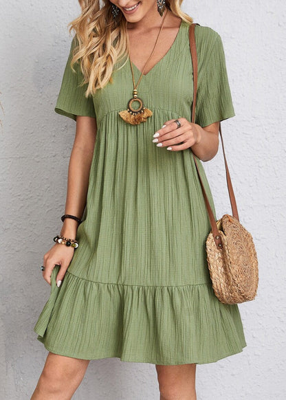 Ismerie | Soft Textured Ruffle Hem Dress