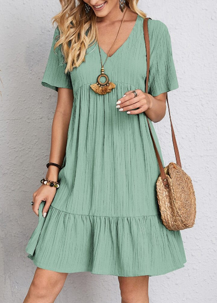 Ismerie | Soft Textured Ruffle Hem Dress