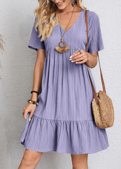 Ismerie | Soft Textured Ruffle Hem Dress