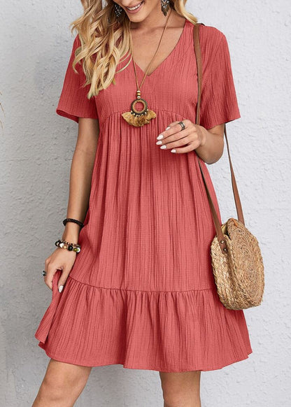 Ismerie | Soft Textured Ruffle Hem Dress
