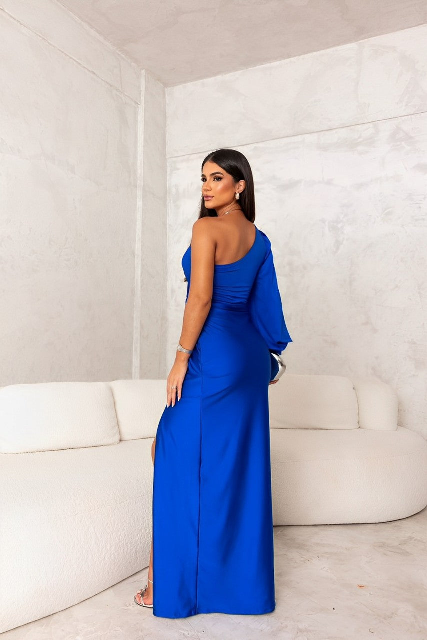 Valencia | Draped Side Knot Maxi Dress