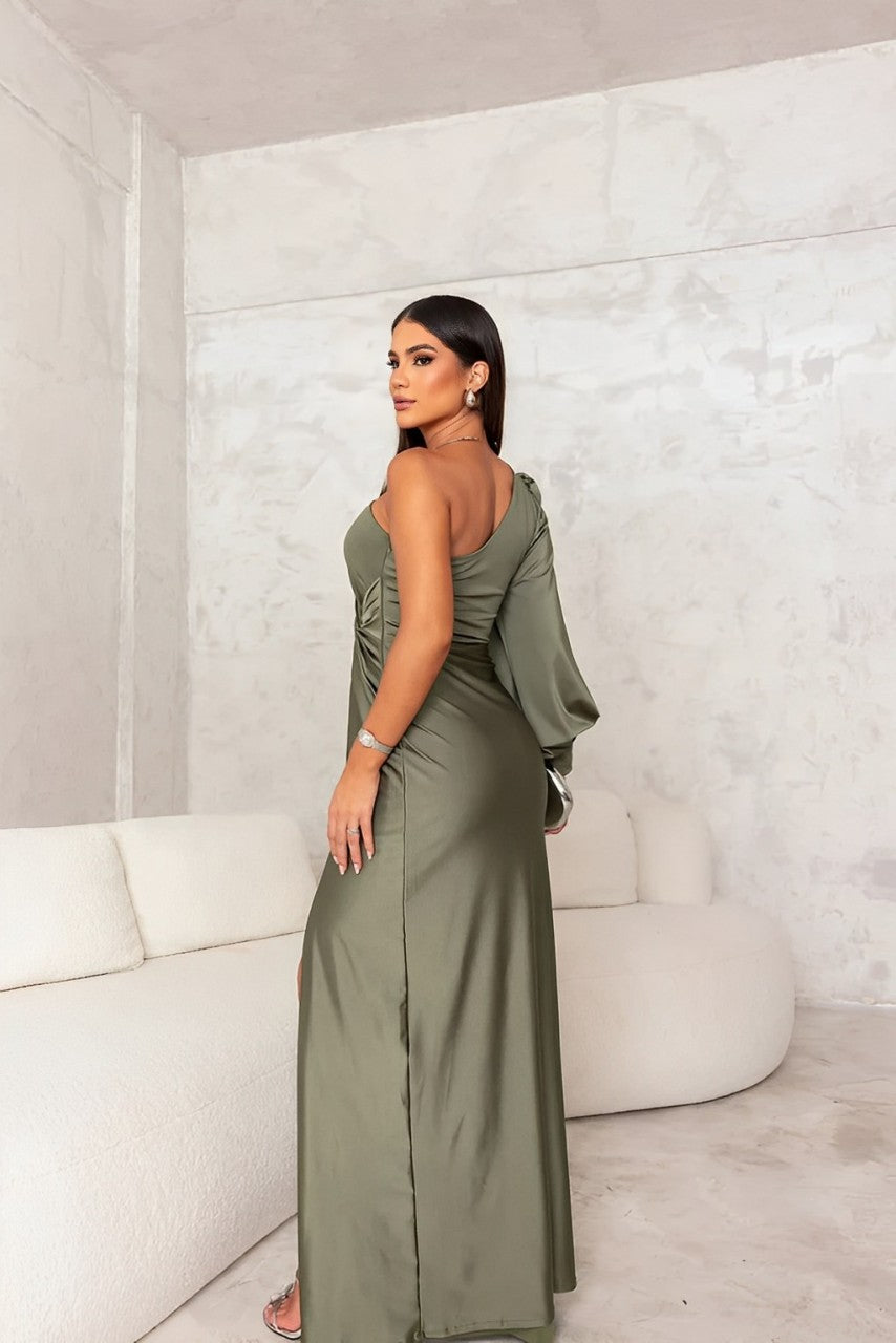 Valencia | Draped Side Knot Maxi Dress